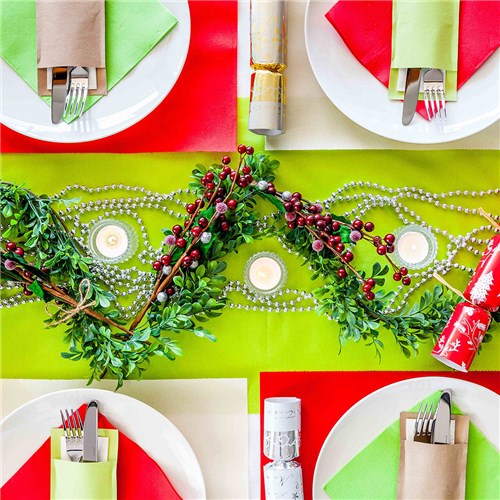 Lisah Paper Table Runner/ Placemat Green Apple 400mmx24m Pro.mundi