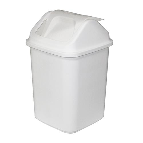 Swing Top Tidy Plastic Bin White 20L Compass