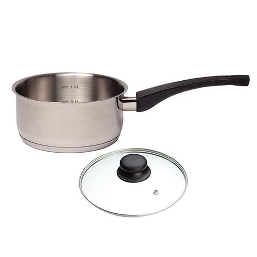 Saucepan & Glass Lid Stainless Steel 160mm Connoisseur