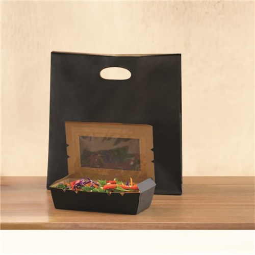 Paper Carry Bag D-Handle Black Large