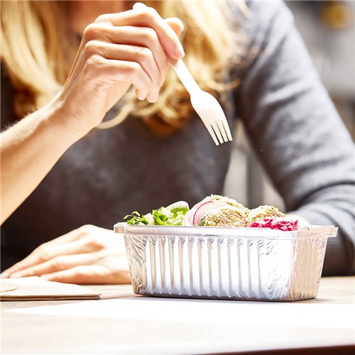 Deep Rectangle Foil Takeaway Tray 184x106x57mm