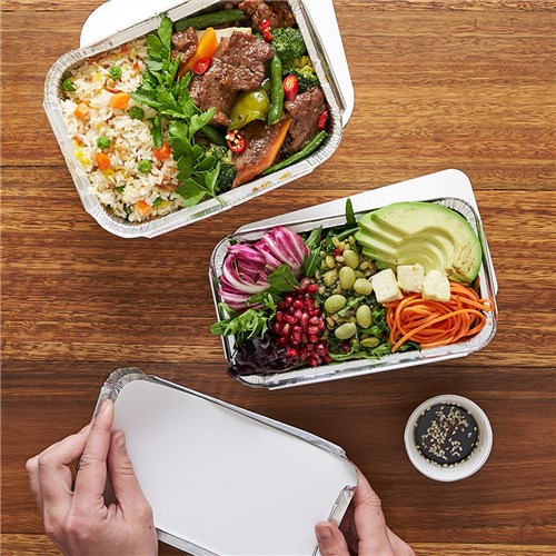 Deep Rectangle Foil Takeaway Tray 184x106x57mm