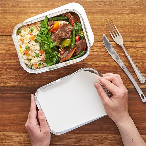 Deep Rectangle Foil Takeaway Tray 184x106x57mm