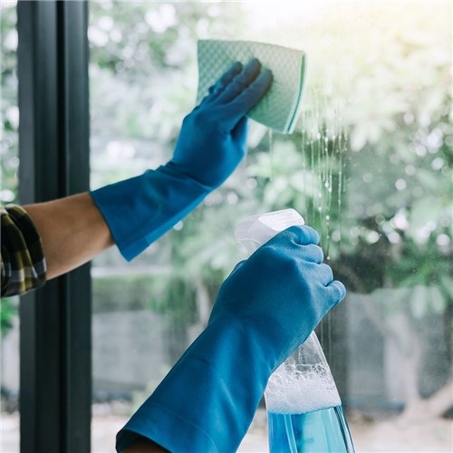 Silverlined Rubber Gloves Blue Size 8.5 Medium Bastion