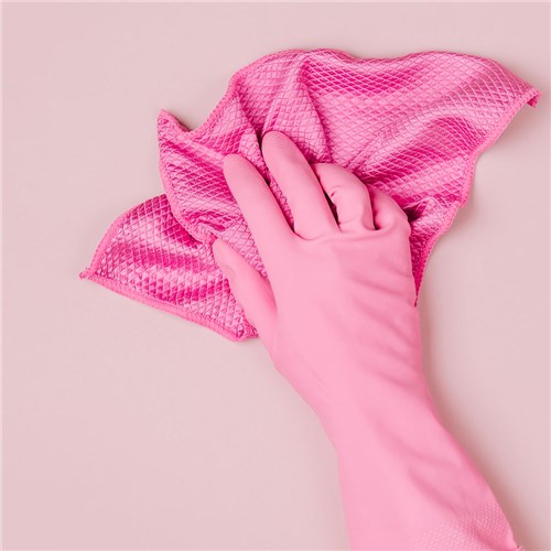 Silverlined Rubber Gloves Pink Size 7.5 Small Bastion