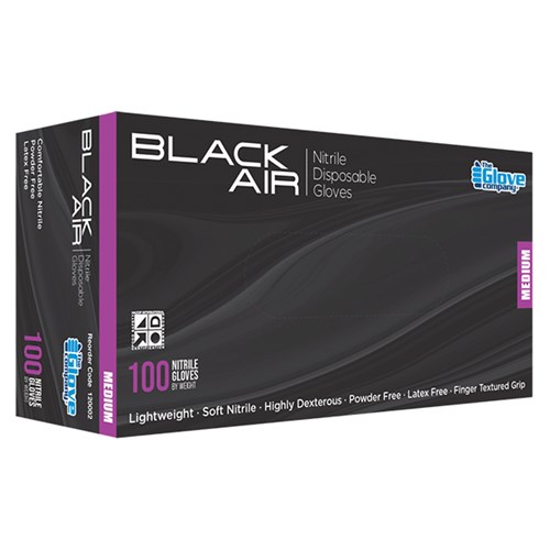 Air Nitrile Gloves Black Medium