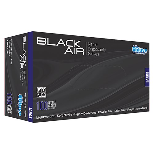 Air Nitrile Gloves Black Large