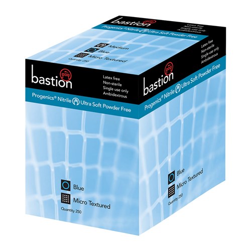 GLOVE NITRILE BLUE PROGENICS POWDER FREE LGE 250/PKT (8)