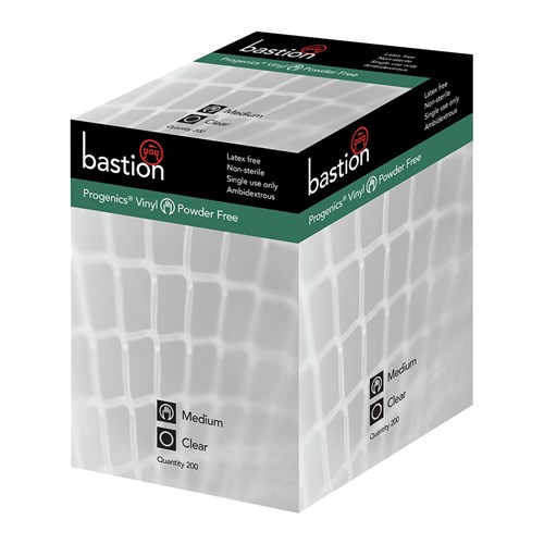 PROGENICS GLOVE CLEAR VINYL MED POWDER FREE 200/PKT(8)