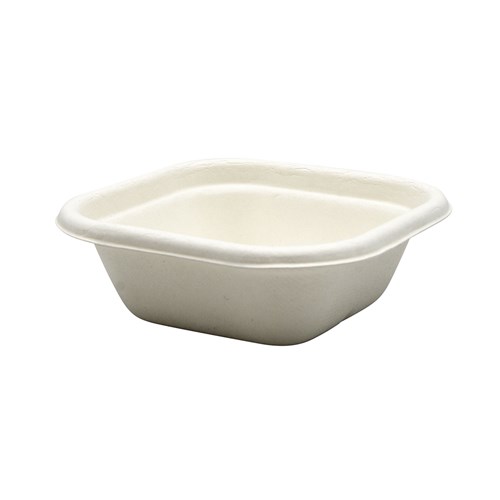 Sugarcane Takeaway Container White 280ml 130x130x42mm Earth Essentials