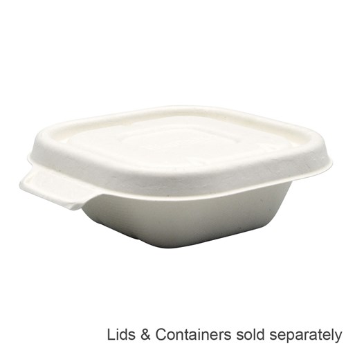 Sugarcane Takeaway Container Lid White Suits 280-630ml
