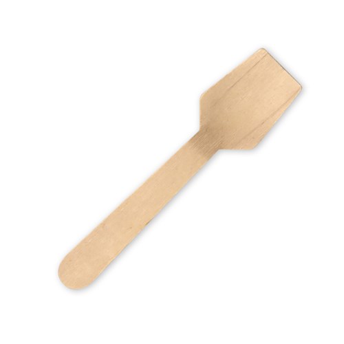 ICE CREAM SPOON WOOD 100MM COATED