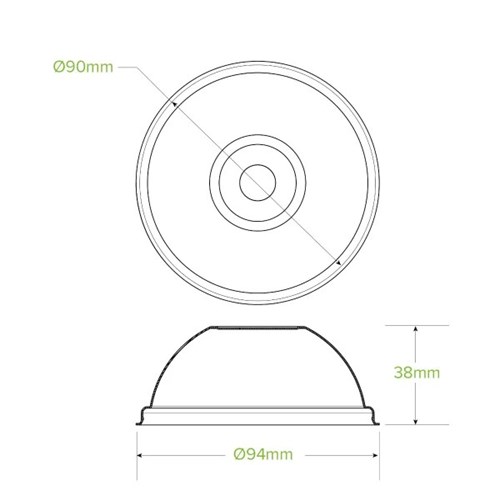 3445852_BioCane Cold Cup Dome Lid White 90mm