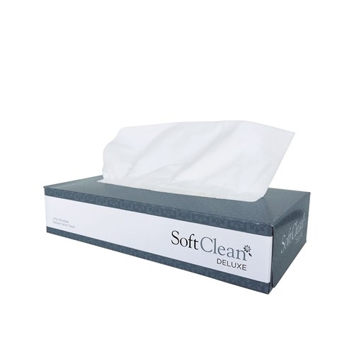 Deluxe Facial Tissue 2 Ply Soft Clean