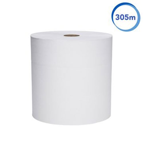 Paper Hand Towel Roll Hard White 1ply 304m