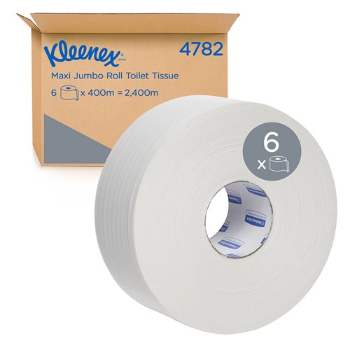 Jumbo Maxi Toilet Rolls White 2ply 300m