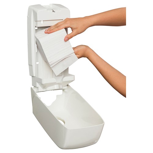 Aquarius Plastic Interleaf Toilet Tissue Dispenser White