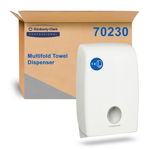 3697274_Aquarius Plastic Multifold Hand Towel Dispenser White 294x120x451mm