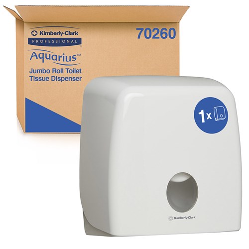 3697406_Aquarius Plastic Jumbo Toilet Roll Dispenser White 278x144x285mm