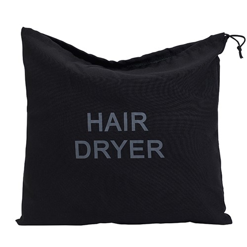4034003 - HAIR DRYER BAG DRAW STRING NON-WOVEN BLK 350X350MM (50)