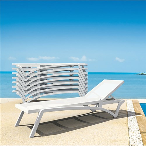 Pacific Sunlounger White/Taupe