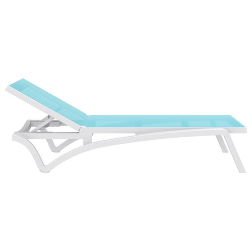 Pacific Sunlounger White/Turquoise 4242106
