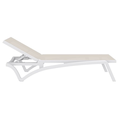 Pacific Sunlounger White/Taupe
