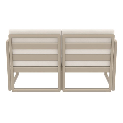 Mykonos Lounge Sofa Taupe with Beige Cushions 750mm