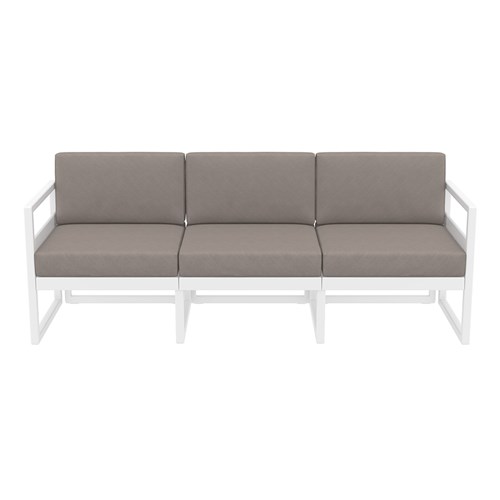4242267 - Mykonos Lounge Sofa White with Brown Cushions 750mm