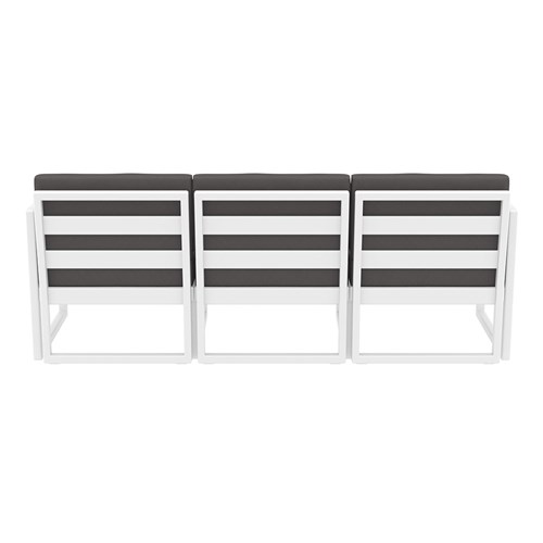 Mykonos Lounge Sofa White with Dark Grey Cushions 750mm