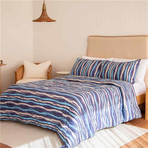 Burleigh Comforter Set Blue Queen