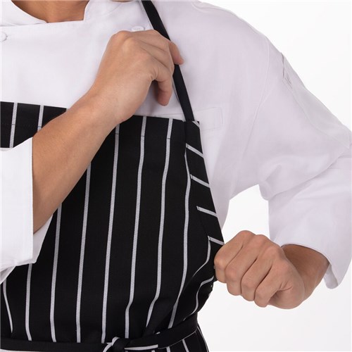 Chalkstripe Bib Apron Black 990x940mm