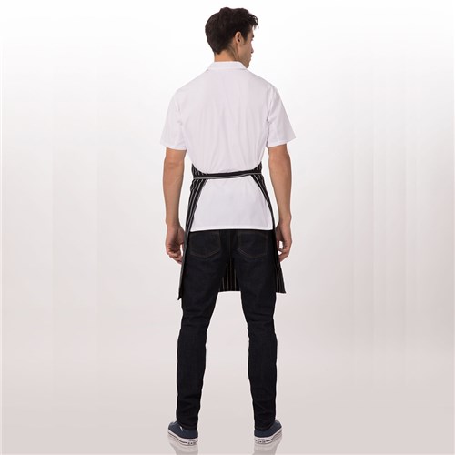 Chalkstripe Bib Pocket Apron Black 860x690mm