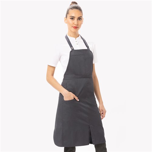 BIB APRON BRIO CHARCOAL W/ POCKET 860X840MM