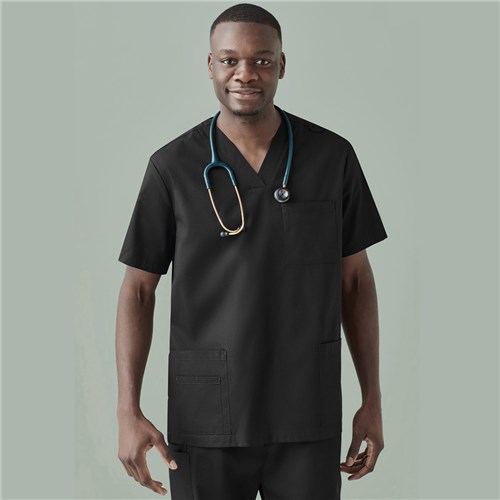 Tokyo Mens Scrub Top Black 2XS