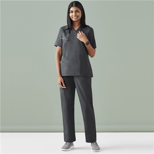 Tokyo Womens Scrub Top Charcoal 2XS