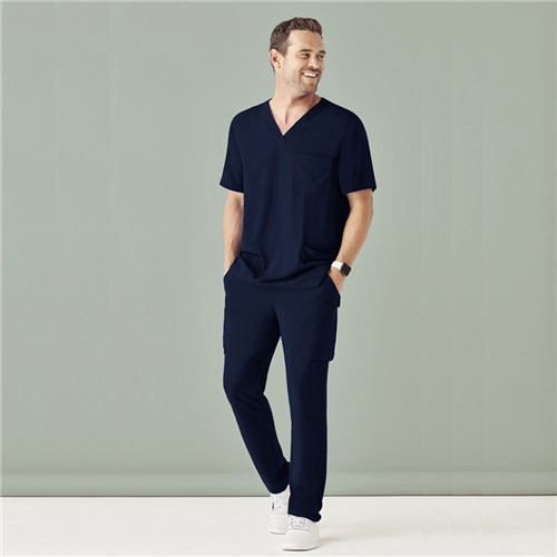 Avery Mens Scrub Top Navy Large
