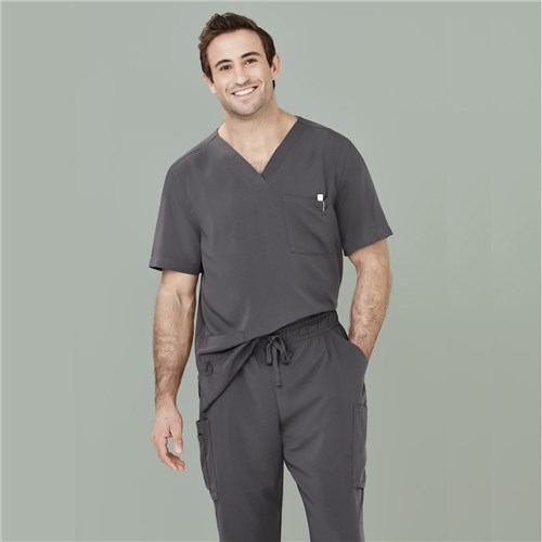 Avery Mens Scrub Top Charcoal 3XL