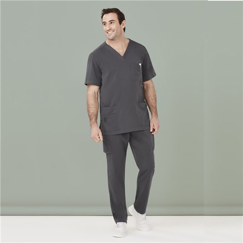 Avery Mens Scrub Top Charcoal 3XL
