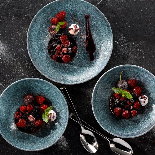 Raku Coupe Plate Topaz Blue 260mm Churchill