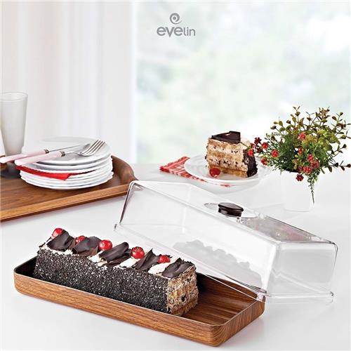 Evelin Rect Tray W/Lid 160X390x130mm P/Styrene (6)