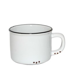Bistrot Mug White Black Rim 250ml 