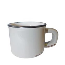 Bistrot Mug Grey Black Rim 250ml 