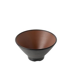 1181060 Dual Colour Melamine V-Shaped Bowl Black/Brown 130mm