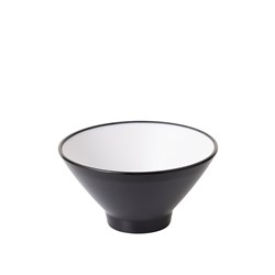1181064 Dual Colour Melamine V-Shaped Bowl Black/White 130mm