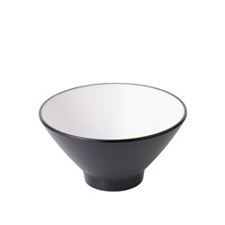 1181079 Dual Colour Melamine V-Shaped Bowl Black/White 150mm