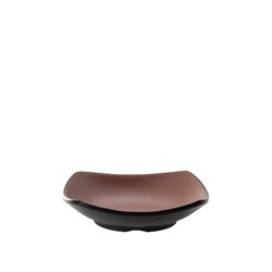 1181259 Dual Colour Melamine Square Bowl Black/Brown 130x130mm