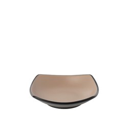1181260 Dual Colour Melamine Square Bowl Black/Beige 130x130mm