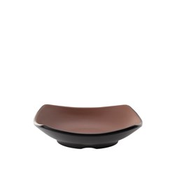 1181262 Dual Colour Melamine Square Bowl Black/Brown 150x150mm