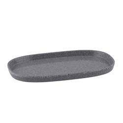 1185083 - MELAMINE RECT TRAY 1/4 SIZE STONE GREY